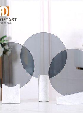 轻奢风大理石现代简约样板房软装