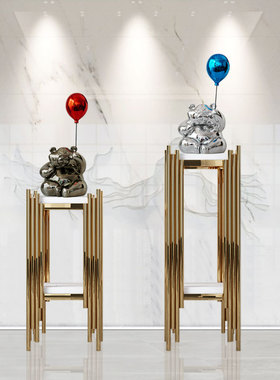 简欧小熊前台玻璃钢艺术风雕塑