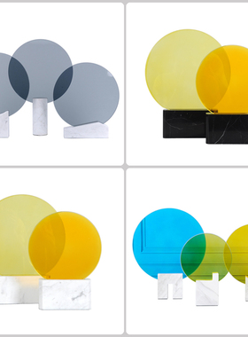 软装创意轻奢风玻璃大理石样品房