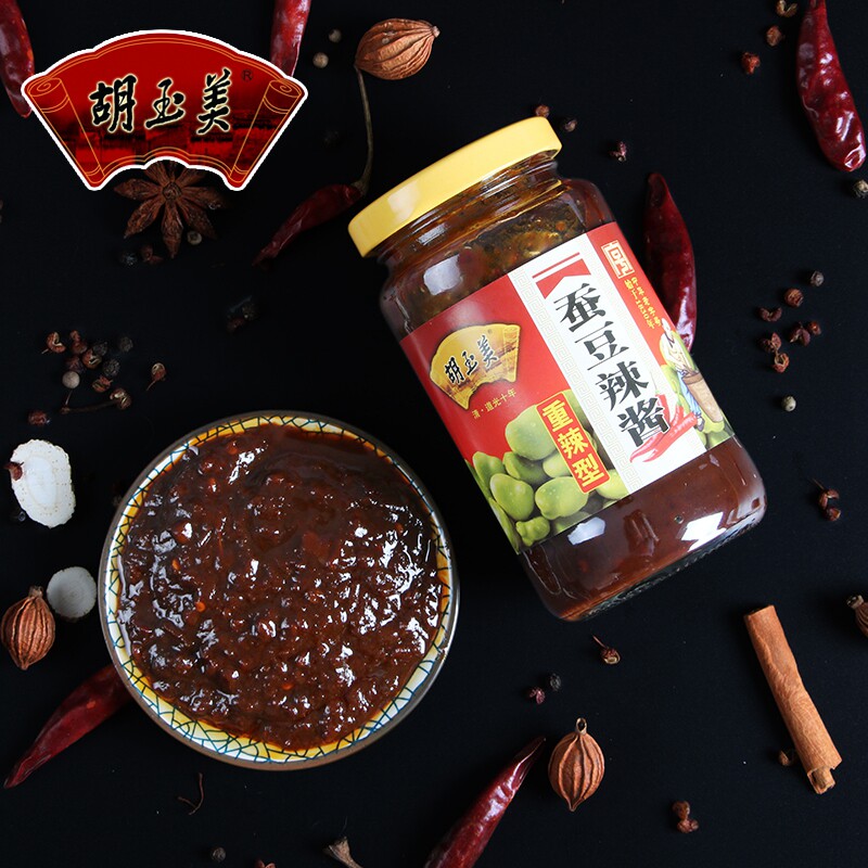 安庆胡玉美蚕豆辣酱310g重辣豆瓣酱蚕豆酱拌面下饭酱徽派特产名酱