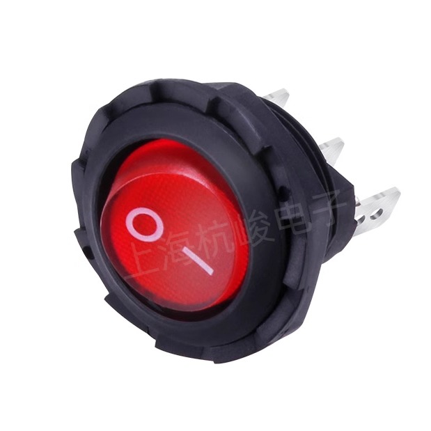 上开 KCD8-11N圆形船型开关6A 2档3脚 红灯上海永星