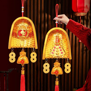 招财簸箕挂件筋斗新年挂饰金扫帚乔迁装饰品乔迁之喜新居布置用品