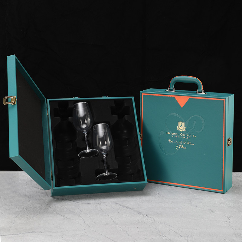 红酒包装礼盒酒杯盒2双支装空盒皮盒高档两只装葡萄酒箱盒子定制