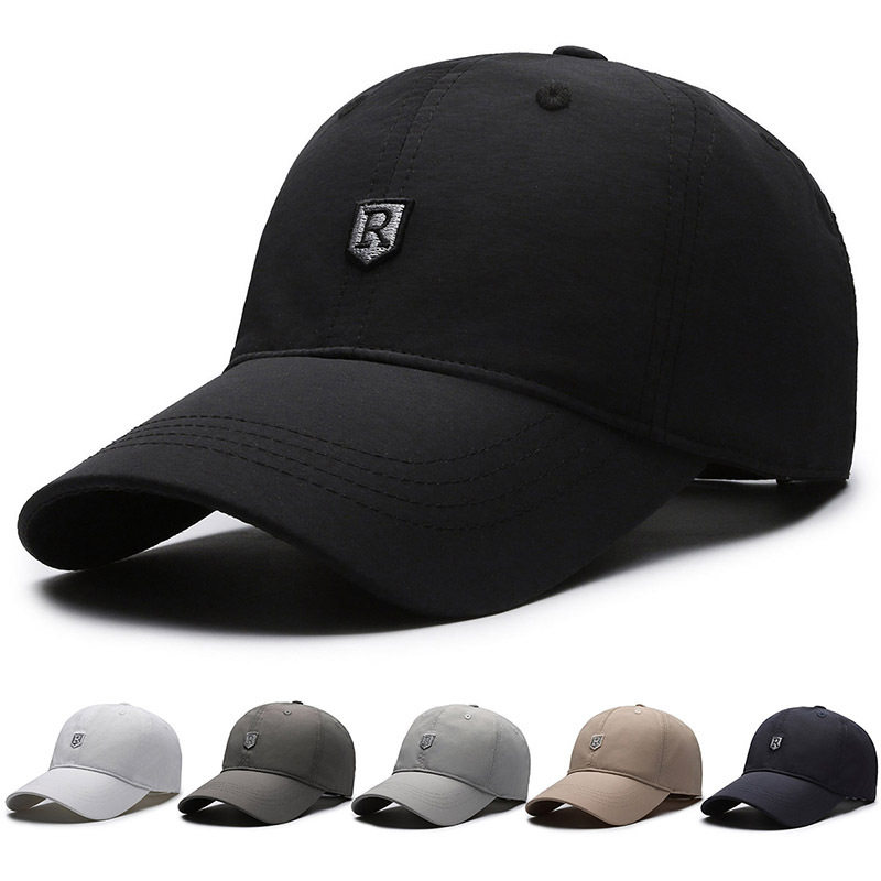 速干盾标R帽子夏款男帽薄