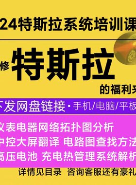 2024年上新特斯拉新能源汽车维修技术系统培训课程另有送资料