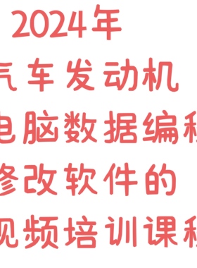 2024年 发动机电脑数据编程修改软件使用技术培训_17节