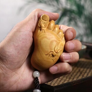 黄杨木雕刻知足常乐手把玩件随身盘玩物件实木质家居家用挂件吊坠