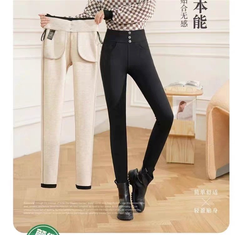 鲨鱼小黑裤女羊绒蚕丝2024新款秋冬加厚显瘦裤高腰加绒外穿打底裤,女装/女士精品,打底裤,淘宝优惠券,粉丝福利购,淘宝优惠卷