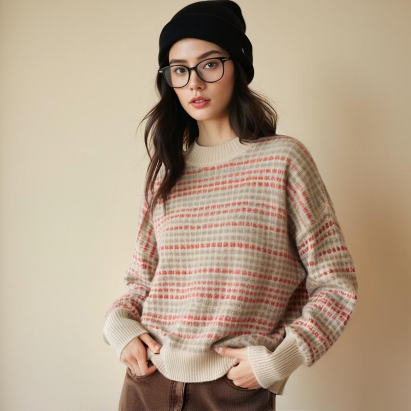 长袖女针织毛衣羊绒圆领羊绒衫