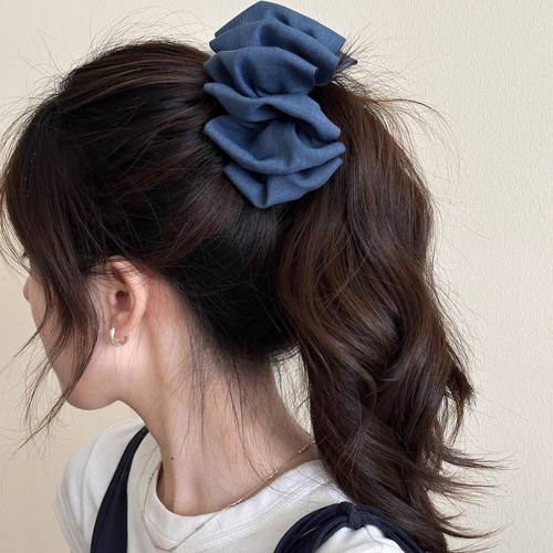 泡泡褶皱云朵发夹女2025新款后脑勺高马尾抓夹显发量多发饰