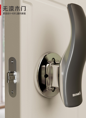 【五金】3D无漆木门德国BINK锁具儿童防反锁推拉锁1019SN/GS