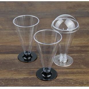 一次性高脚杯透明塑料布丁杯蛋糕甜点杯圣代果冻木糠杯慕斯杯