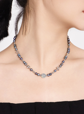 SHURUI 2026春夏新款天然珍珠彩珠项链锁骨链