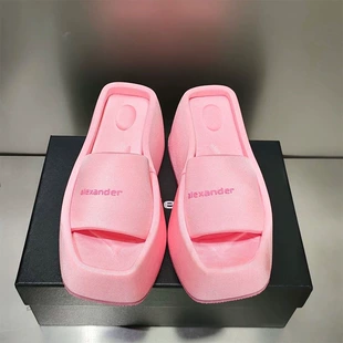 一字带厚底增高显瘦防水台凉拖鞋 新款 女 2023年夏季 aw松糕底拖鞋