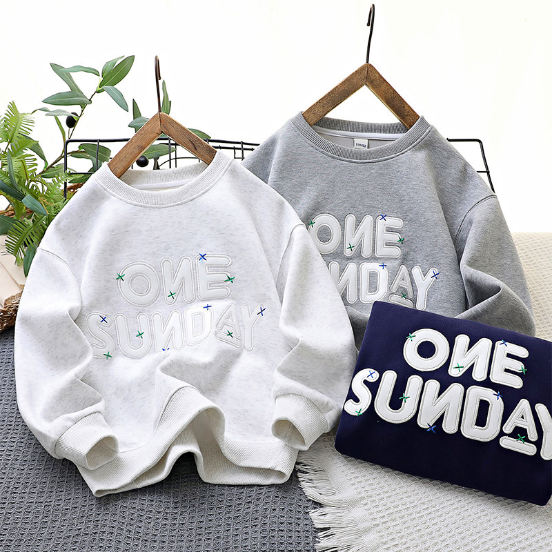 男童卫衣2024春季新款中大童圆领上衣男孩长袖童装套头衫男孩春装