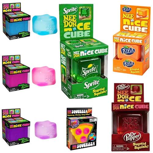Squishy Needoh Nice Cube Pressure Relief Fidget Toy, Soft Pi