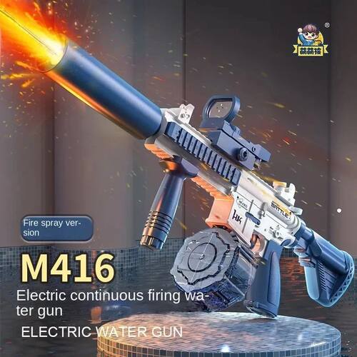 Water Gun Electric M416 Pistol Shooting Lighting Toy Gun Ful