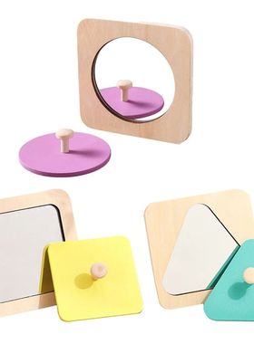 Montessori Mirror Wooden Puzzle Toys Busy Board Infant Early
