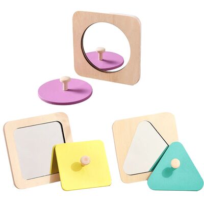 Montessori Mirror Wooden Puzzle Toys Busy Board Infant Early