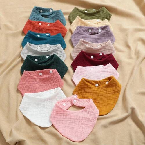 3PCS/5PCS Muslin Bibs Baby Face Towel Wash Cloth Drooling Bi