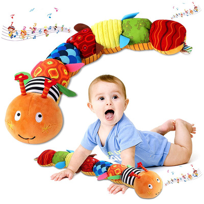 Baby Rattle Musical Caterpillar Worm Soft Infant Plush Toys