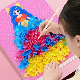 Card Boards Kids Puncture Girl For Painting Sets Puzzle Poke