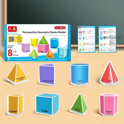 8 Transparent Geometric Solids Perspective Demonstration Mod