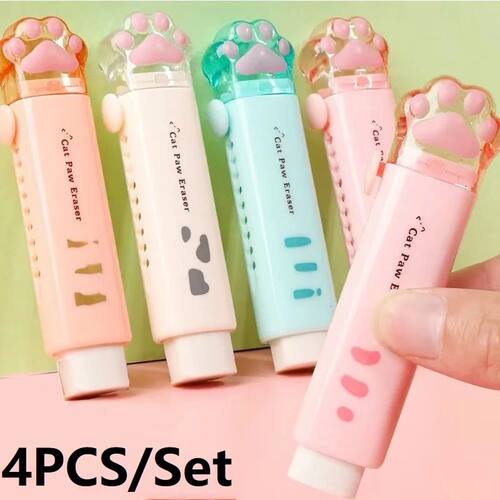 4PCS Children's School Rubber Eraser Pencil Stationery for S