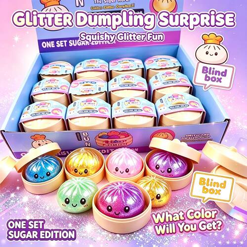 New Glitter Rare Hidden Edition Dumpling Squishy Sparkle Bun