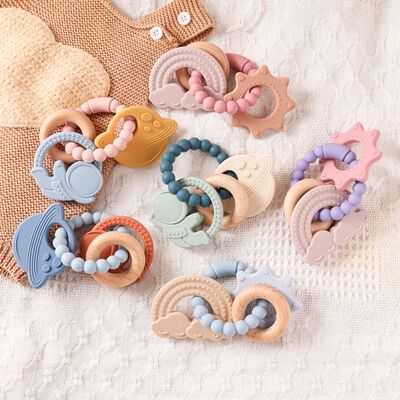 1pc Silicone Teether,Food Grade Baby 0-12 Toys,ToddlersTeeth