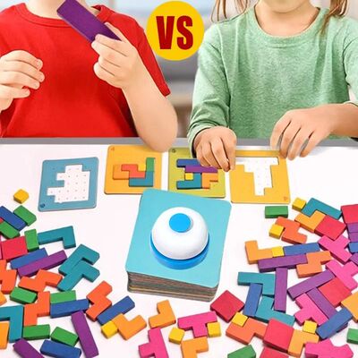 Montessori Desktop Puzzle Toys Kids Battle Table Game Tangra