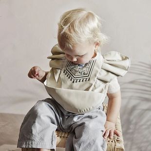 Leather Angel Style Wings With Baby Bib Nordic Waterproof