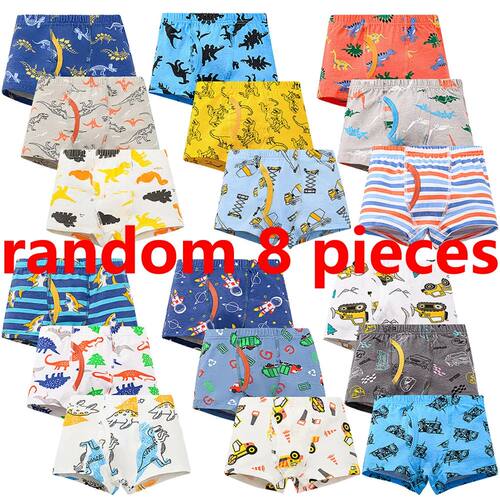1/4/8 Pcs Boys Boxer Briefs Sets New Kids Cotton Underwear B