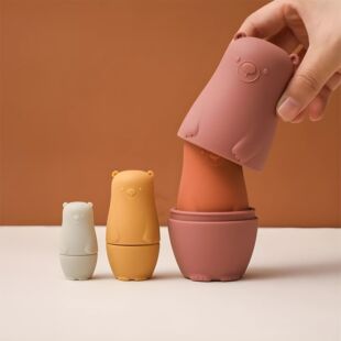5pcs Silicone Stacking Puzzle Stacking Toys Circle Arrangeme