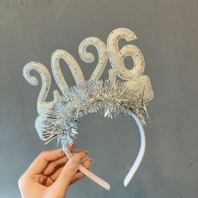 Sequin 2026 Happy  Year Headband Sweet Creative  Year Decora