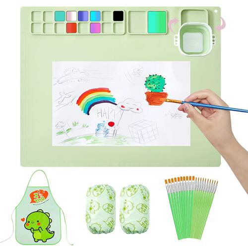 Silicone Painting Mat Set Children Drawing Toys Montessori G