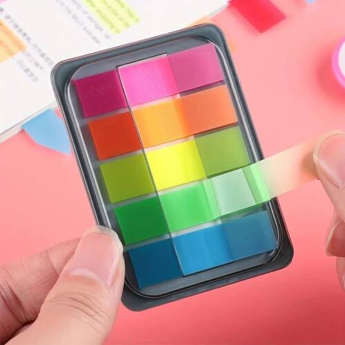 100 Sheets of Waterproof Colored Transparent Sticky Notes ,