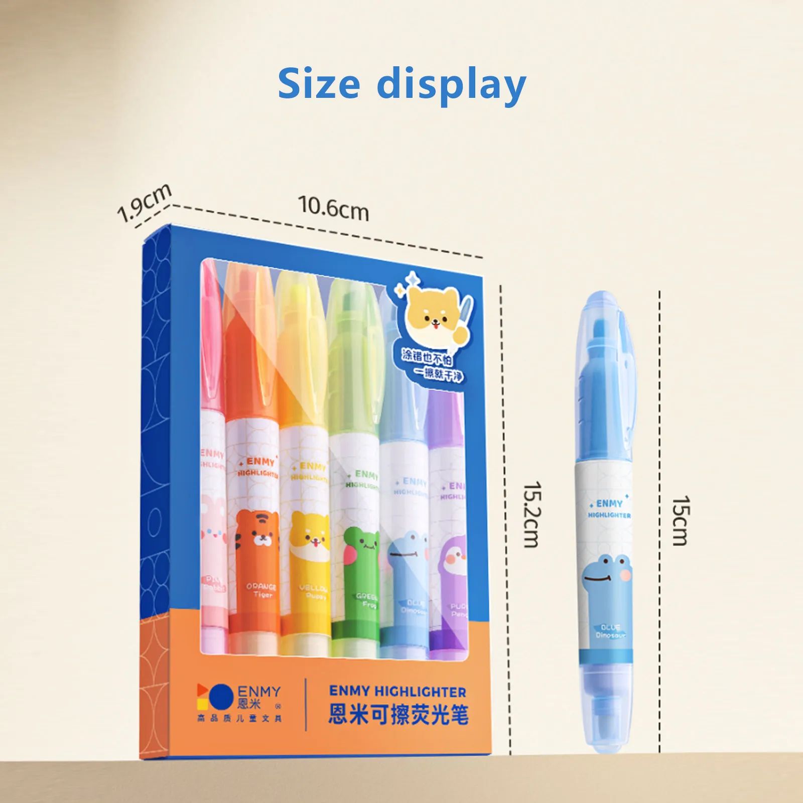 6-Color Double-head Erasable Highlighter Marker For ENMY Stu