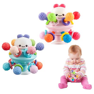 Manhattan Atomic Ball Silicone Baby Teether Soft Rubber Gras