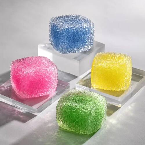 Textured Cube Slush Ball Sound Squeeze Fidget Toy Squishy Sl
