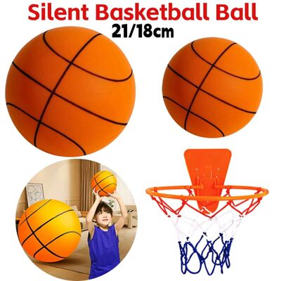 Kids Indoor Silent Basketball Ball 21/18cm High-Resilience F