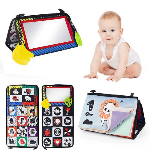 Baby Cloth Book Soft Book with Distorting Mirror Montessori