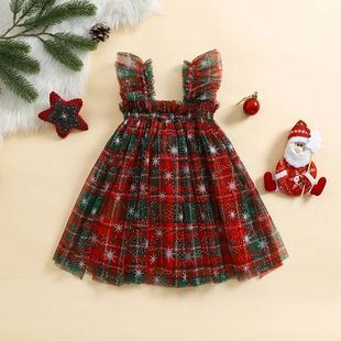 Toddler Christmas Tutu Dress Baby Girl Sleeveless Layered Tu
