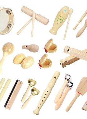 Kids Musical Instrument Toys Montessori 100% Natural Wooden
