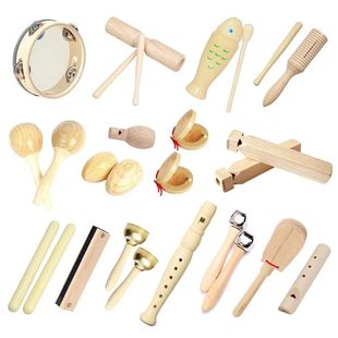 Kids Musical Instrument Toys Montessori 100% Natural Wooden