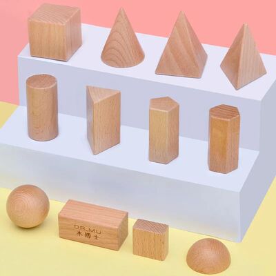 Montessori Mystery Bag Wood Sensory Toys Objects Geometric S