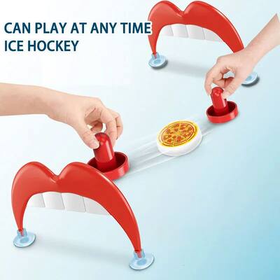 Desktop Pizza Ice Hockey Toy Chessboard Game, Educate Parent