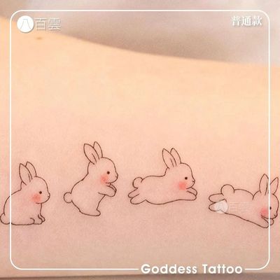 Cartoon Rabbit Temporary Tattoos for Women Arm Cute Art Tatt