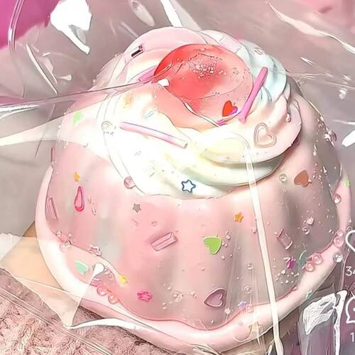 Pudding Shape Silicone Squishy Toy, Slow Rising Cute Stress