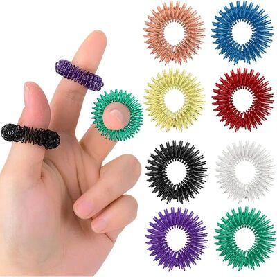 8pcs Spiky Sensory Finger Rings Acupressure Ring Spikey Grea